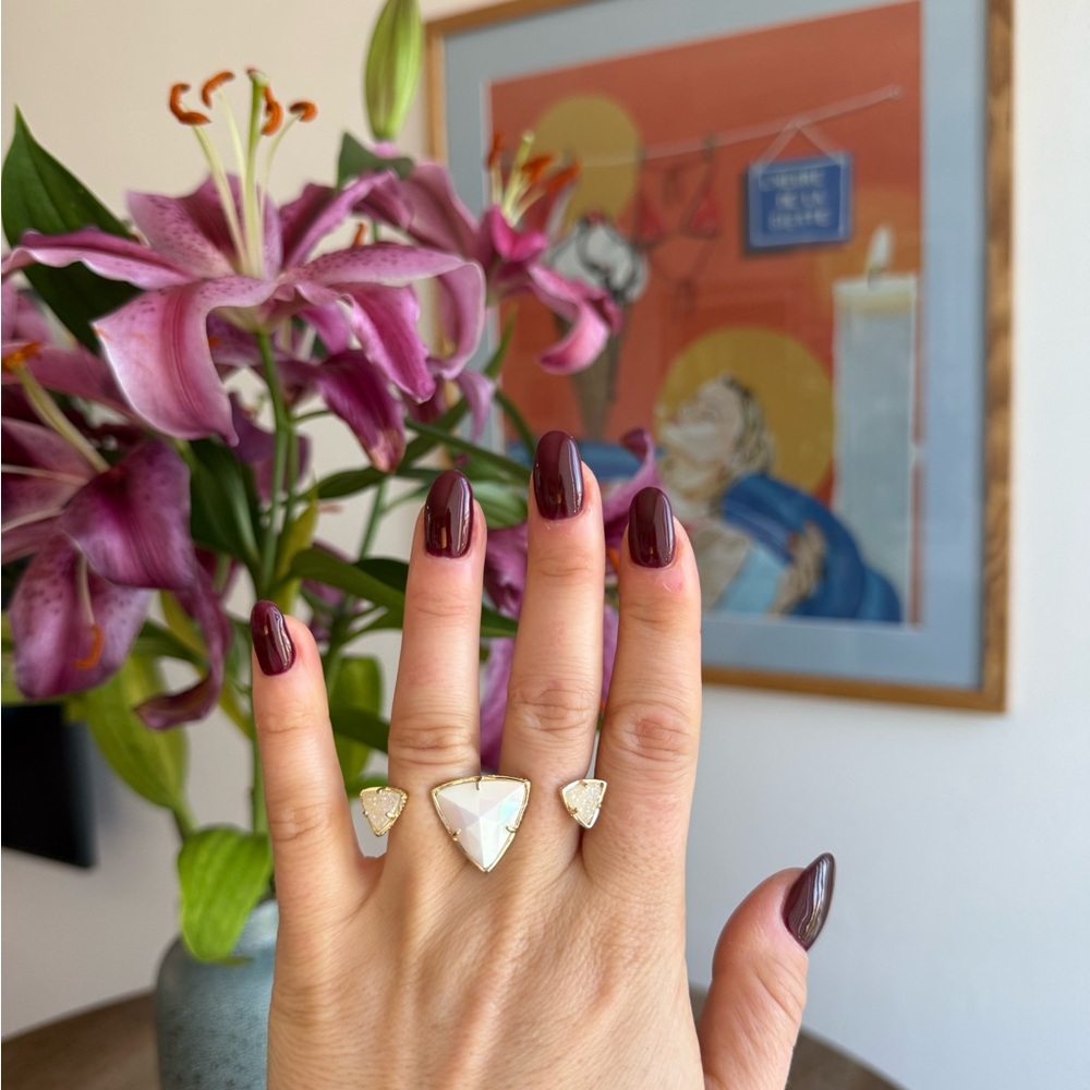 Kendra Scott Gold and Iridescent Druzy Duo Ring